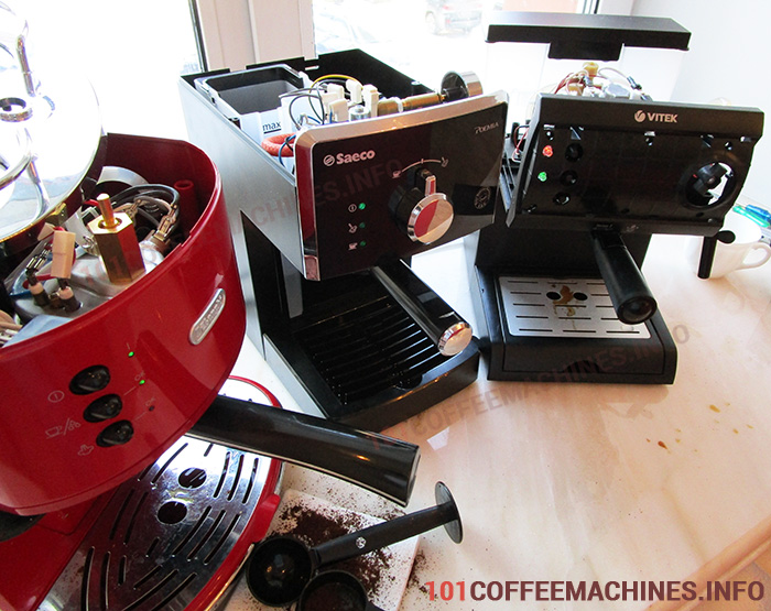 Disassembled coffee makers