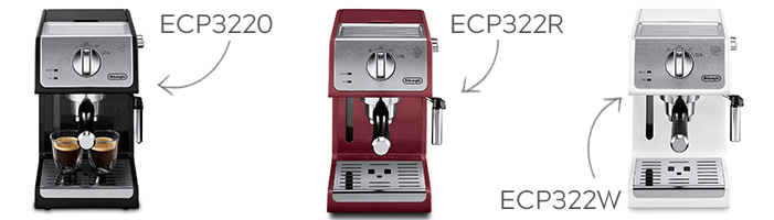 Delonghi ECP3220 , ECP 3220R (red) and ECP3220W (white)