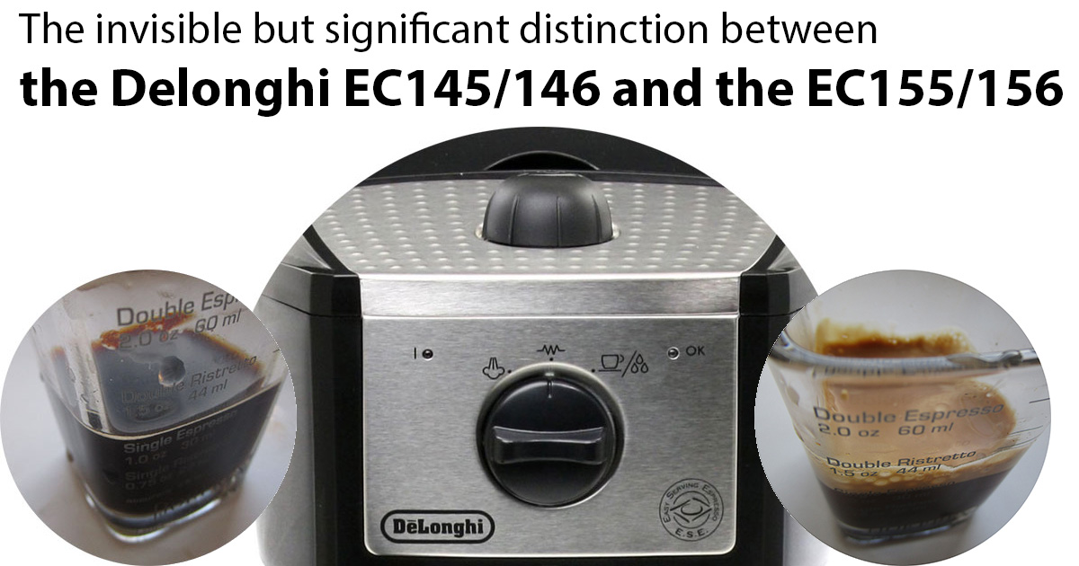 Delonghi EC155/156 EC145/146. They both look the so which one should I buy? and Comparison. | 101Coffeemachines.Info