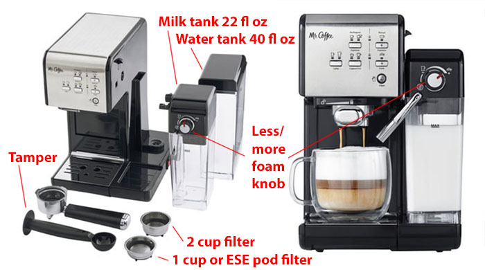 Mr. Coffee New Cafe Barista Black & Silver Premium Espresso/Latte/Cappuccino  Maker - AliExpress